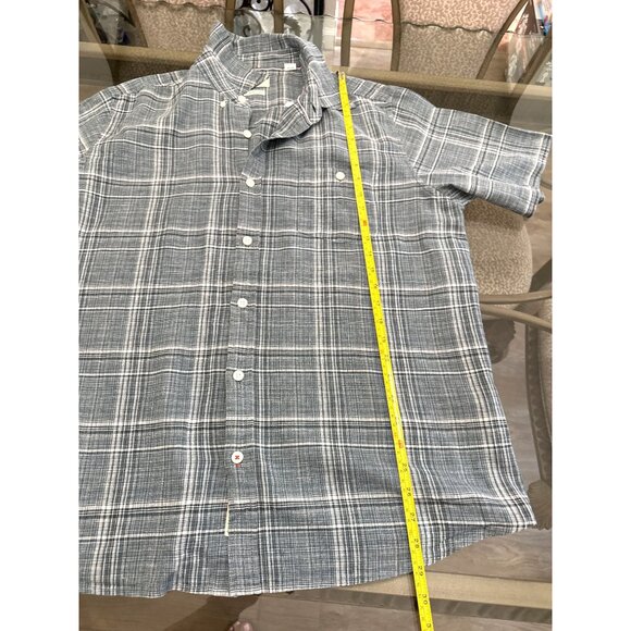 Original Weatherproof Vintage Mens Short-Sleeve Plaid Button-Up Shirt XL Blue Gr - Picture 7 of 7